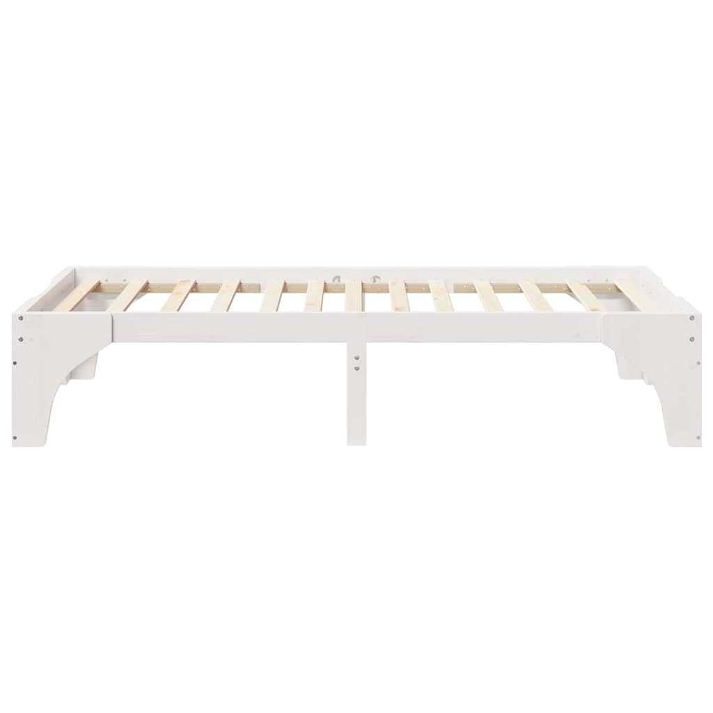 Marco de Cama de Madera Maciza de Pino Estructura Baja Moderna para Dormitorio Minimalista y Multifuncional con Ensamblaje Sencillo y Diseño Eficiente en Espacio para Adultos
