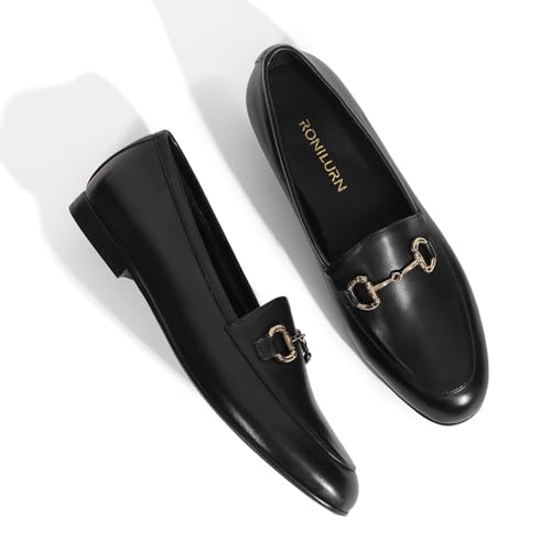 Image of Womens Loafers Flats Dress Shoes Slip On Penny Comfortable Round Toe Business Casual Work