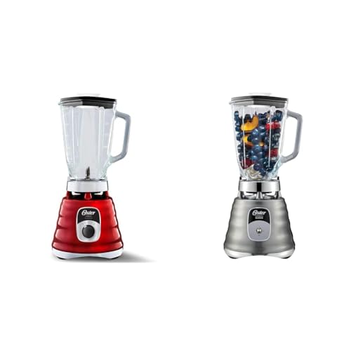Recopilación de Licuadora Oster 10 Velocidades Roja los 10 mejores. 49 Oster Licuadora Clásica Roja 3 Velocidades Vaso Vidrio BLST4126R013 + Cromada 2 Velocidades Boroclass BLST4127