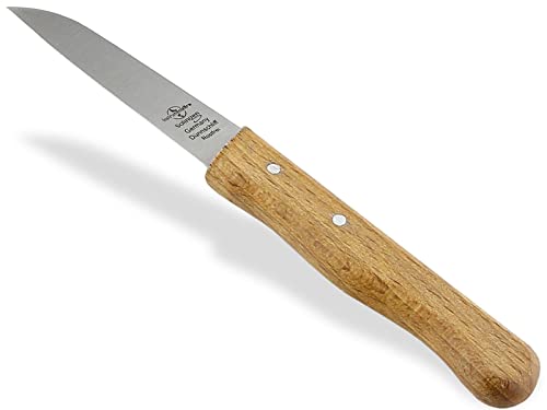 Gemüsemesser aus Solingen Obstmesser mit Echt Holzgriff aus Buche Allzweckmesser mit Rostfreier Messerklinge Schälmesser Made in Germany Universal...