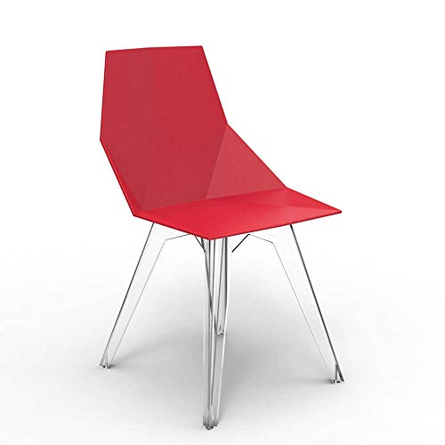 Set 4 Vondom Faz chair for outdoor red