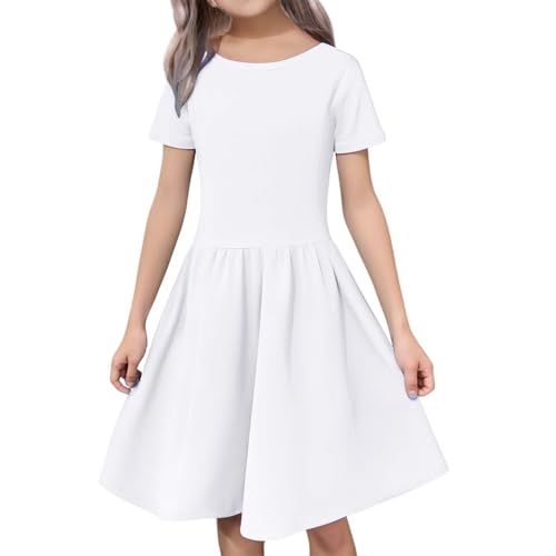Elegant Sommerkleid Mädchen Hohe Taille Baumwolle Kleid Baggy...