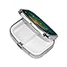 Light & Star Pill Box with Mirror 2 Compartments Square Pill Organizer for Pocket
