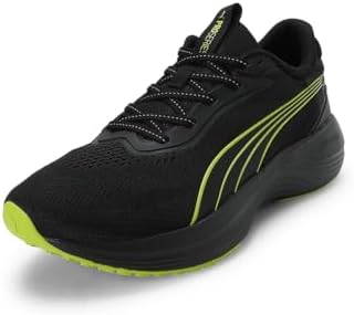 Puma Men, Galaxis Pro, Black-Lime Smash-Strong Gray, Running Shoe-8UK (31176701)