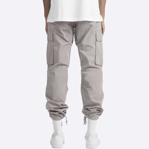 Men's Casual Cargo Pants Workout Joggers Stretch Sweatpant Hiking Drawstring Tactical Pants Baggy Sweatpants Men4