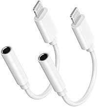 [Apple MFi Certified] Apple Lightning to 3.5 mm Headphone Jack Adapter, 2 Pack iPhone 3.5mm Aux Audio Adapter Converter Cable Dongle Compatible with iPhone 14 13 12 11 Pro Max XS XR X 8 7 6 5