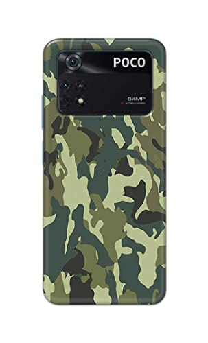 Image of Printed Hard Back Cover Case for Mi Poco M4 Pro 4G Back Cover (Green Army Camouflage) -1803