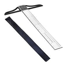 T-Square Ruler, 18 Inch Multi Sized Acrylic T-Ruler in Inch and Metric, Detachable -Square for Art Framing and Drafting 18 -