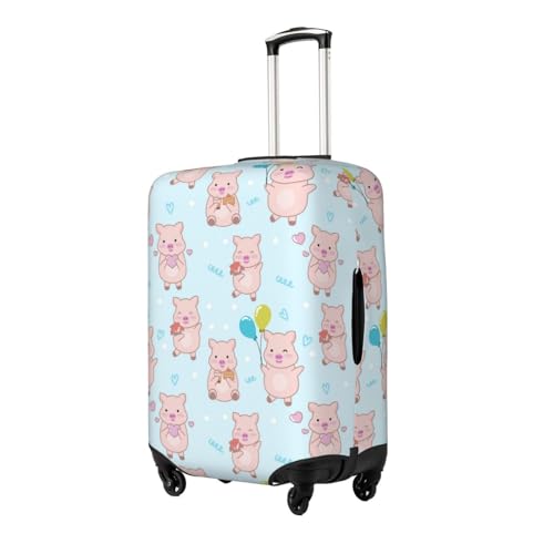 Cute Pig Balloon Flower Luggage Cover Protector Anti-Scratch Washable Fits 18-32 Inch Luggage-X-Large2