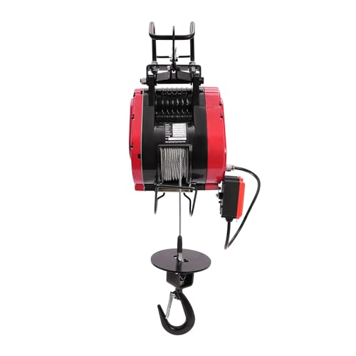 771Lbs Electric Hoist Winch Lift, 1500W Brushless Motor with 2*AA Batteries, Adjustable Speed,Remote Control Power Electric Hoists for Garage, Workshop
