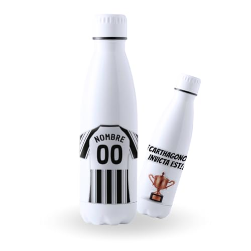 DEREGALOOS Botella Acero Inoxidable 700ml Personalizada con Nombre Cartagena. Botella Deportiva para Aficionados. Hidratación Escolar Gimnasio Regalo Original