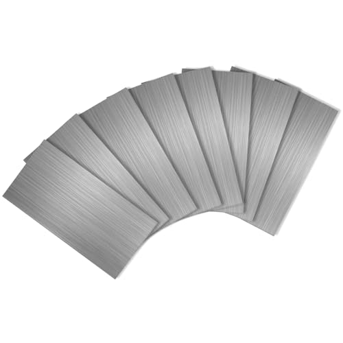 Yipscazo 2024 New Upgrade Peel and Stick backsplash 3 x 6 Inches 3D PVC Composite Wall Tile Stick on Backsplash Tile for Kitchen Bathroom, Laundry Room, Fireplace(Metal Composite, 2 Pieces)