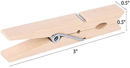 200Pcs 3Inch Clothes Pins Wooden Clothespins Heavy Duty Spring Wood Clips For Laundry Hanging Clothes Pictures Crafts #TOP3