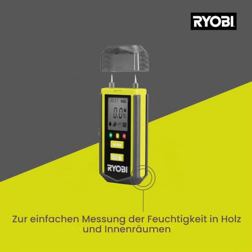 RYOBI Feuchtigkeitsmessgerät RBPINMM1, Messtiefe 30 mm, Genauigkeit von,oder- 2°,zur Prüfung des Feuchtigkeitsgrades bestimmter Oberflächen… – Ansicht 5
