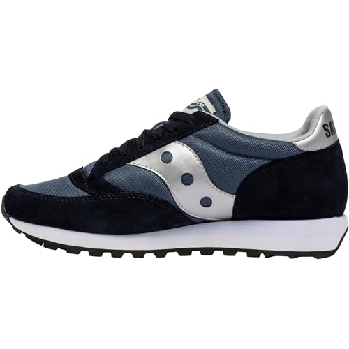 Saucony Tenis Unisex Jazz 81, Azul Marino/Plateado, 10.5 Women/9 Men