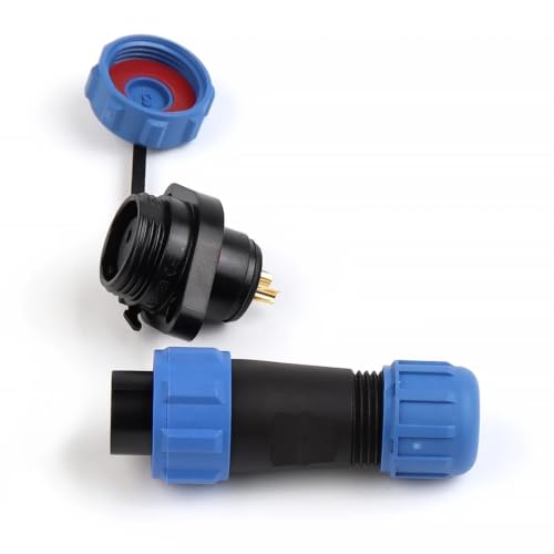 Conector de brida SP13 aviación de 2 pines con protección impermeable IP68 6