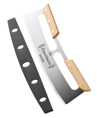 Personalized Rocker Pizza Cutter with Wood Handle