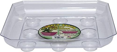 CWP SQDS-1600 Heavy Gauge Footed Square Carpet Saver Saucer, 16-Inch by 16-Inch, Clear