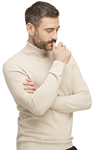 BRUNELLA GORI Pull col roulé - Homme, Automne/Hiver - 100% Laine Lambswool Extrafine - 100% Fabriqué en Italie - Beige - XL Cover