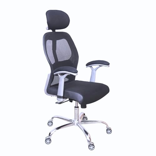 Image of Lakdi The Furniture Co High Back Director Mesh Chair with Lumbar Support & Adjustable Height Revolving & Ergonomic Chair and Metal Wheel Base with Chrome Finish Best Office Chair 111011132-hig