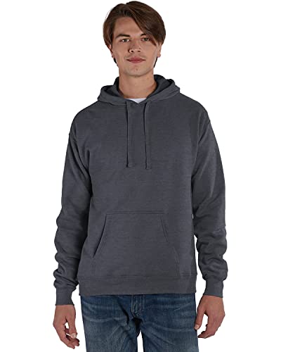 Sweat à capuche gris anthracite chiné en taille L pour adulte confortable