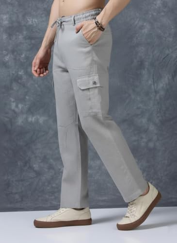 Image of Men's Multi Color Cargo Casual Trousers | Men's Regular Fit Straight Pants | Comfortable Stylish Cargo for Men | Soft Fabric for Everyday Wear, Travel & Office | Linen Cotton Bottom Wear
