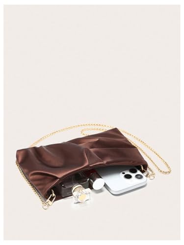 Image of GORGLITTER Women's Evening Bag Birthday Wedding Party Prom Handbag Small Dressy Formal Purse Pleated Satin Clutch