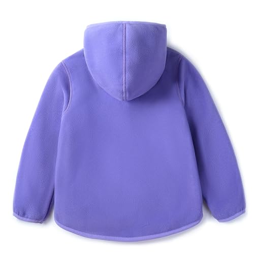 Image of Boys Girls Polar Fleece Jacket with Hood Toddler Coat 2-12 Years | Soft Full Sherpa Fleece Lining, Anti-Pilling, Mid-Weight, Easy Zip-Up, Hooded Design, Hand-Warm Pockets, Elastic Cuffs & Hem