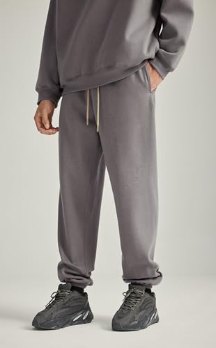 Men's Fleece Sweatpants Elastic Bottom Sweat Pants Relaxed Fit Lounge Joggers for Men with Pockets3