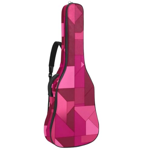 Sac pour guitare étanche à motif géométrique rose protégeant votre instrument