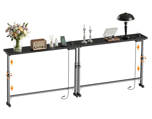 Lanynne 2 Pack 79" Narrow Console Table with Adjustable Height(23"-31")
