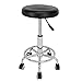 Drehhocker auf Rollen, Höhenverstellbar Rollhocker Arbeitshocker, 44-57 cm, Kosmetikhocker Stuhl Drehbar für Friseursalons Büros Praxen (Schwarz)