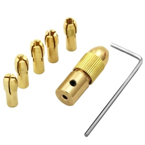Portabrocas 7 unids/set Mini mandril de latón for Motor eléctrico taladro con eje herramienta adaptador de mandril de liberación rápida adaptador de broca sin llave Accesorios para Herramienta Rotativ