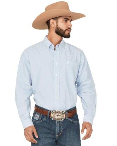 Cinch Men's Light Blue Long Sleeve Button Shirt
