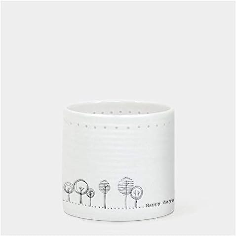 East of India Porcelain 'Happy Days' Tea Light Holder Cover