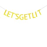 Let's Get Lit Banner for Bachelorette Wedding, Engagement Party Décor santonila Banner