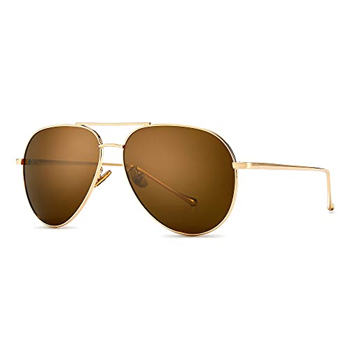 Image of SUNGAIT Women's Lightweight Oversized Aviator Sunglasses