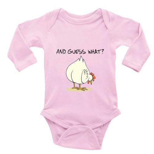 and Guess What Chicken Butt Funny Infant Bodysuit Baby Climbing Short Sleeve Rompers