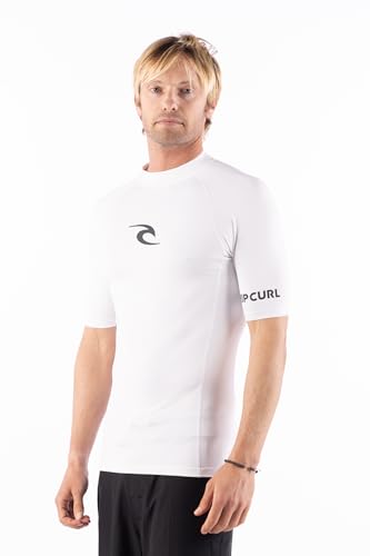 Rip Curl Men's Standard Short Sleeve Rashguard-UPF 50+ Sun Protection Surf Shirt, Tight Fit Rash Vest