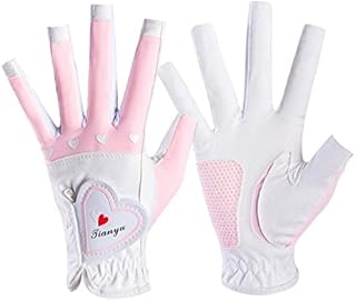 LUOSHUAI Golf Gloves 1Pair Women Golf Gloves Fingerless Soft Sport Gloves Ladies Girl Granules Anti-Skid Glove Left And Right Hand Elegant Mittens Golf Glove
