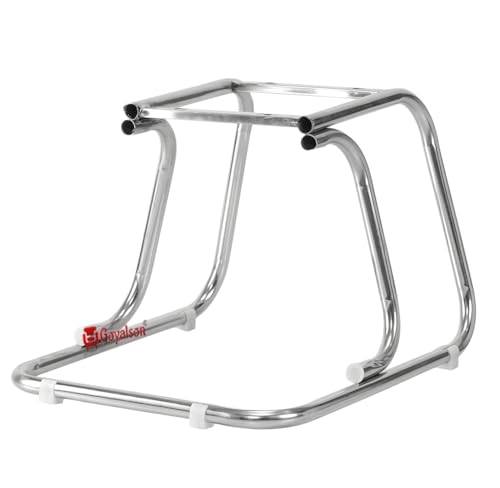 Image of GOYALSON Home Exclusive Visitor Study Reception Chair with Arm Rest and Heavy Frame with Cushioned Seat Back (1, Only Frame, SS 303 Stainless Steel Frame)