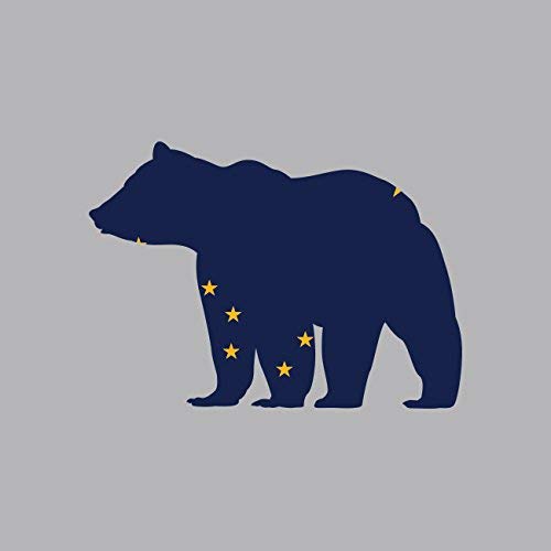 Alaska State Shaped Bear Flag Sticker Vinyl Decal Sticker Die Cut Outdoors Wilderness AK Made in USA