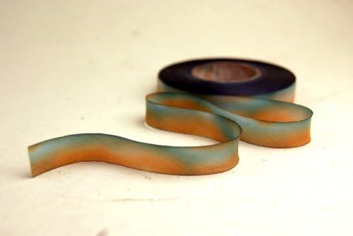 1/2" (12mm) Hand Dyed Silk Ribbon bias Cut 10 Yard Cutting - Color 018 Green Brown
