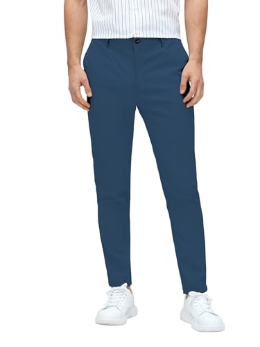 Image of AVANOVA Men's Classic Dress Pants with Side Pockets | Solid Tapered Suit Trousers, Business Formal Office Wear Regular Fit Pants, Stretchable Blend Slim Carrot Fit (Trouser 255)