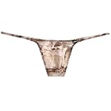 LL ブラウン メンズTバック【La-PommeHomme/ラポーム・オム】脇細 デストロイ柄 ダメージジーンズ ジーパン柄 アンダーウェア パンツlap-723039