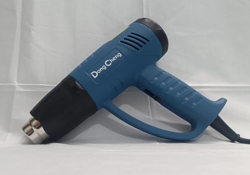 Image of DongCheng Heat Gun | 2000W | Electric Power Source | Efficient and Durable | Blue | Heavy Duty | 2 Attachements Included | DQB2000