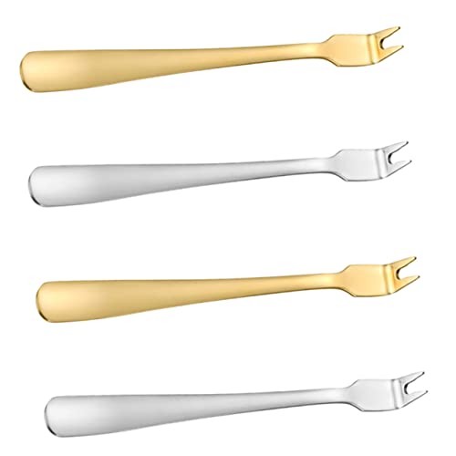 1 Ensemble 4 Pièces Fourchette À Viande En Acier Inoxydable Fourchettes En Or À Découper s De Table Grill À Viande Cocktails Fournitures De TOPBATHY