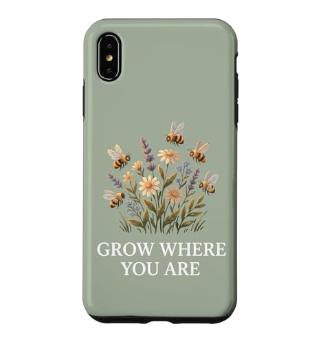 Cottagecore �n�`�̉� Grow Where You Are Wildflower Garden �X�}�z�P�[�X iPhone XS Max �p