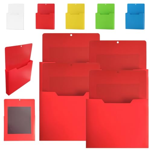 Image of WstaIutno Magnetic File Holder and Magnetic File Folders,Red*4