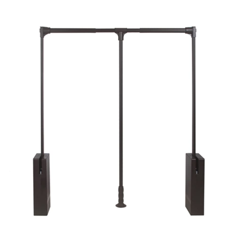 HTTGDGDH Adjustable Pull Down Closet Rod - Side Mounted Hanger Organizer, Space Saving Storage System, Soft Return, Curry Color, 30Kg Weight Capacity, Fits 450-600Mm Spaces,830-1150mm